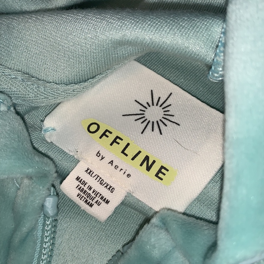 XXL Aerie offline velour oversized Zip up hoodie sweatshirt - Picture 3 of 5
